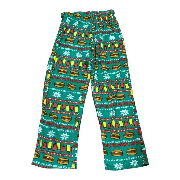 Other - Bobs Burgers Lounge Pants Mens Medium Green Fleece Holiday Graphic Pajama Sleep